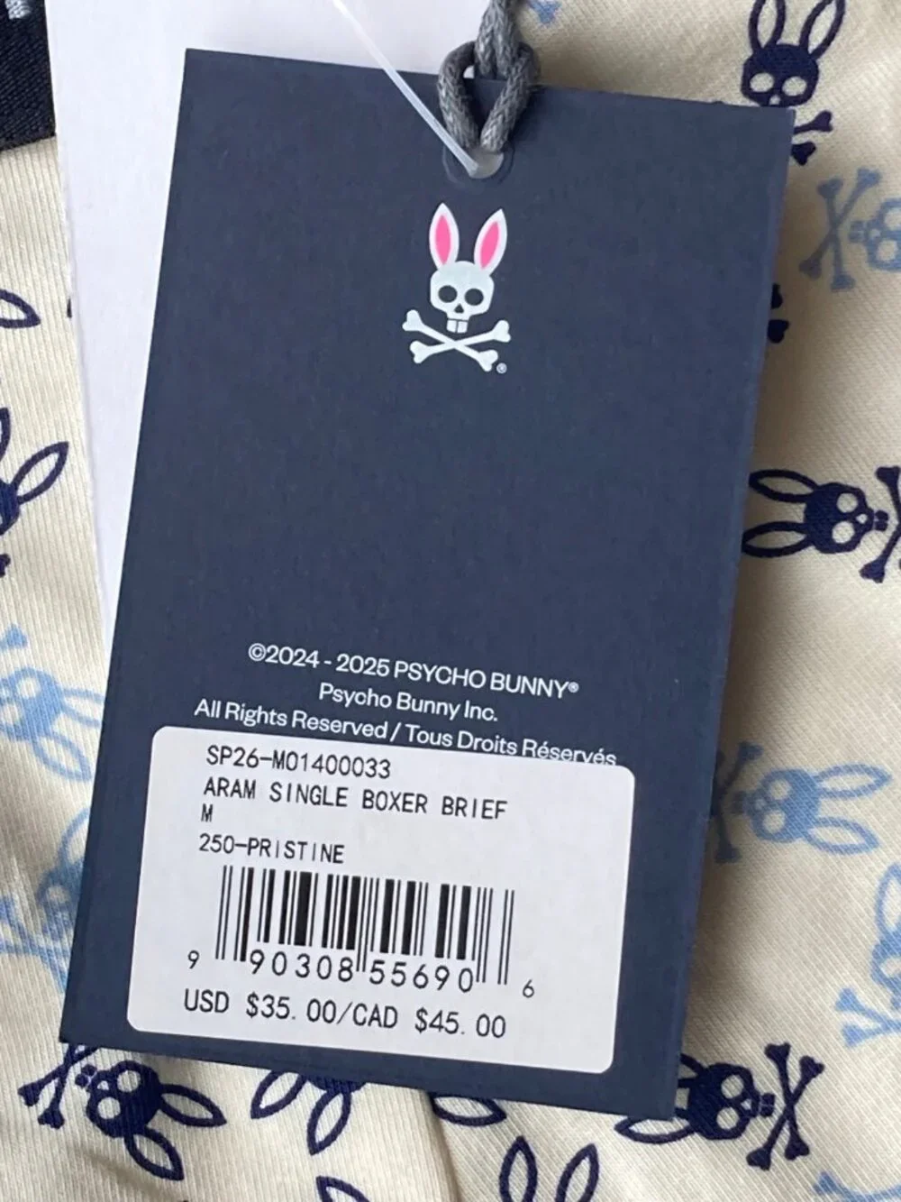 Psycho Bunny Aram Boxer Brief Pima Cotton Modal Mens Medium M Pristine NWT